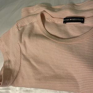 Brandy Melville baby pink stripped crop top